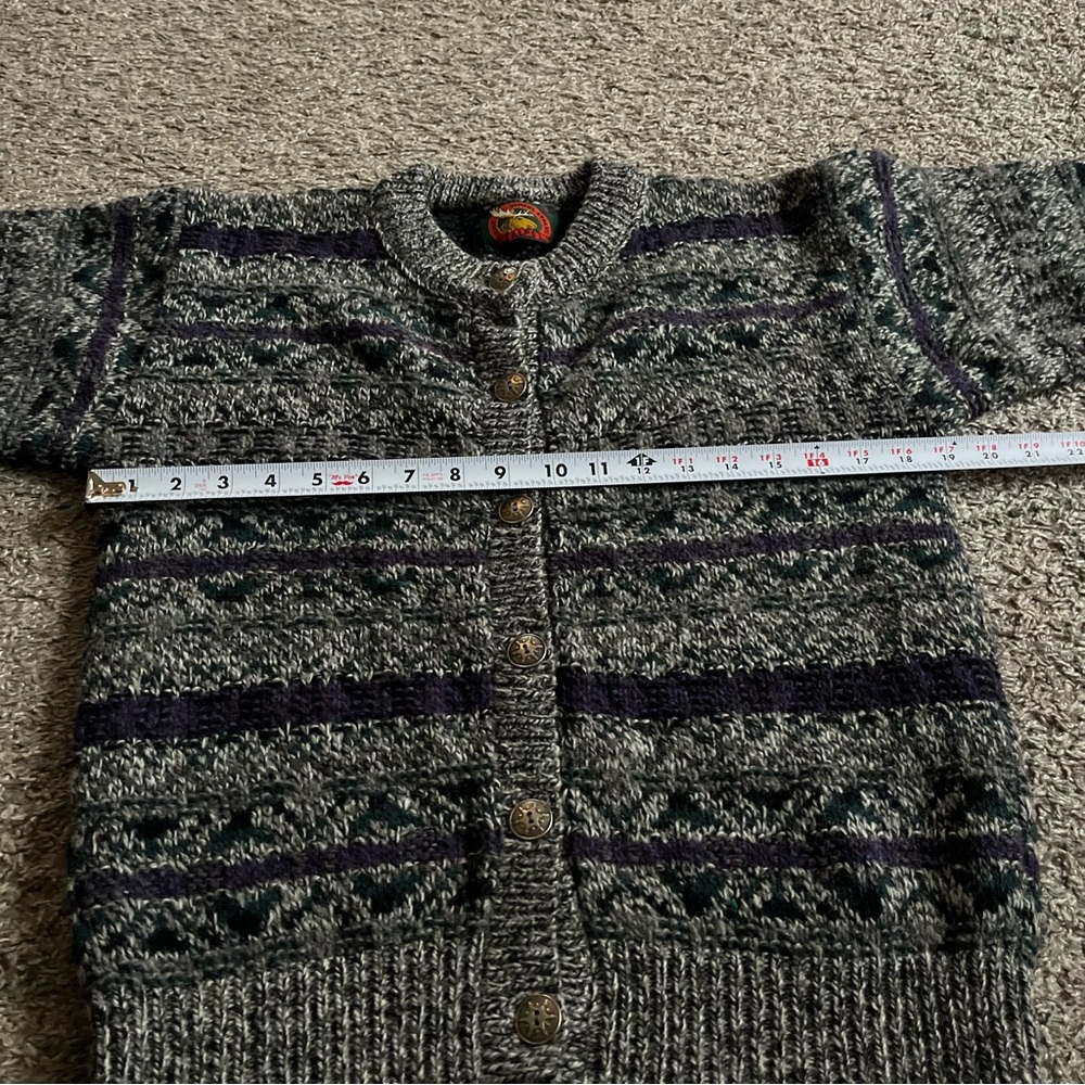 Vintage Cozy Alps Women’s Wool Button Up Cardigan Rustic Nordic Fair isle Small - Picture 5 of 8